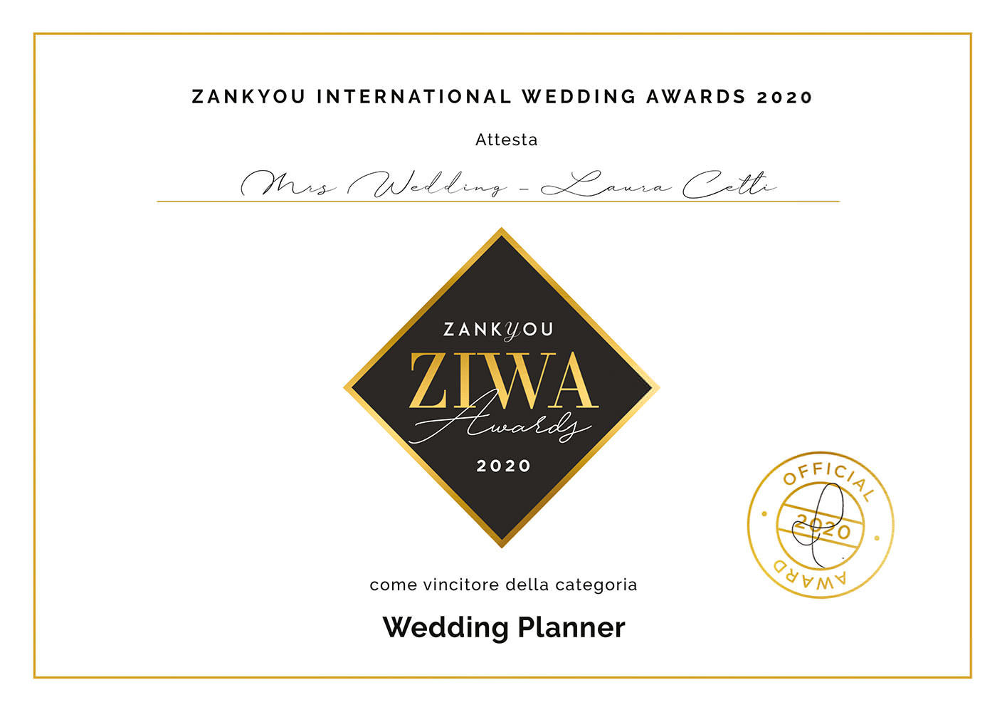 Wedding Awards di ZIWA International